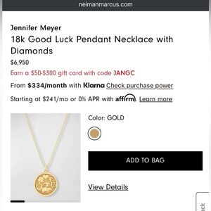 GOOD LUCK NECKLACE by Jennifer Meyer 18k